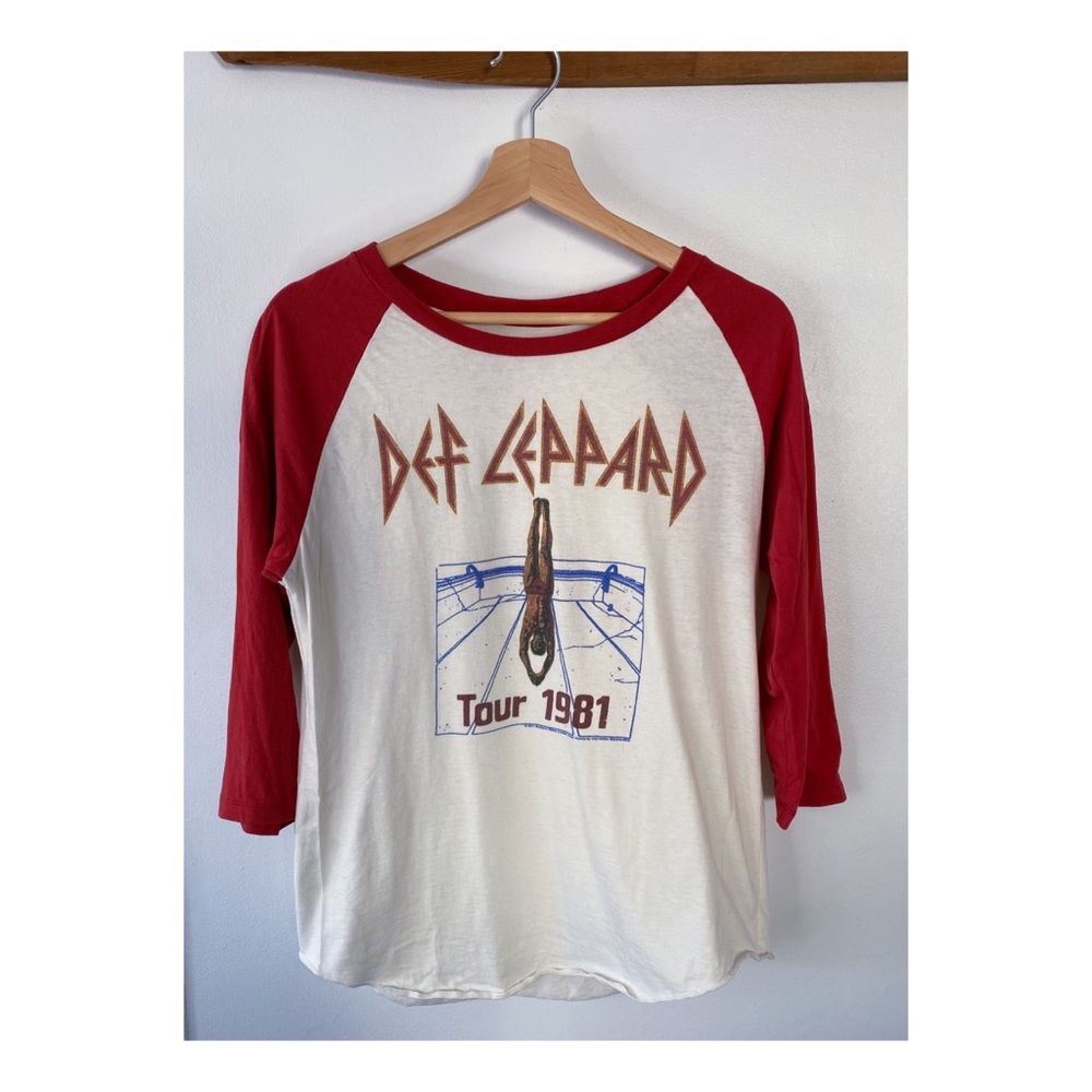Free People Def Leppard Baseball Tee